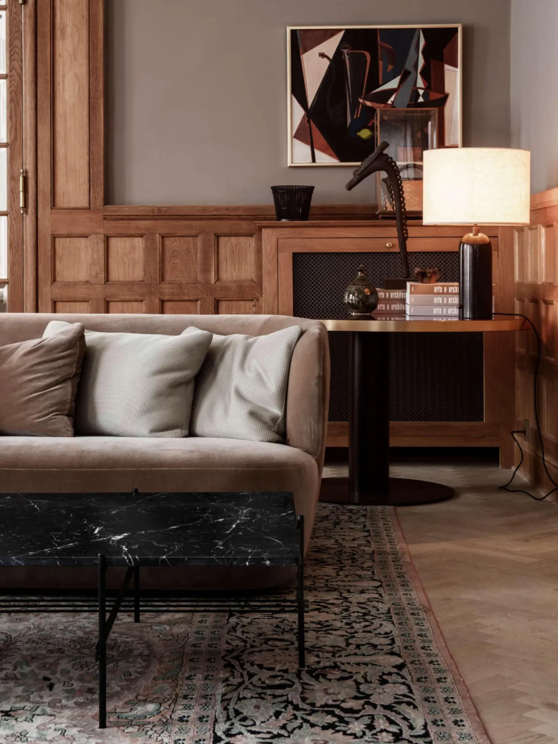 Lámparas De Mesa|Lámparas De Techo>GUBI Lámpara de pie grande regulable con base de mármol Gravity, tamaños diferentes Beige claro, negro veteado