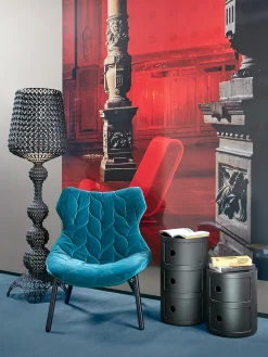 Lámparas De Pie|Lámparas De Techo>Kartell Lámpara de pie LED regulable Kabuki Negro