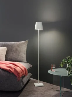 Lámparas De Pie|Lámparas De Techo>Zafferano Lámpara de pie pequeña LED regulable Poldina, altura regulable Blanco mate