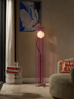 Lámparas De Pie|Lámparas De Techo>Westwing Collection Lámpara de pie pequeña Mills Rosa claro, plateado