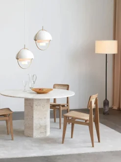 Lámparas De Pie|Lámparas De Techo>GUBI Lámpara de pie regulable con base de mármol Gravity Beige claro, gris oscuro veteado