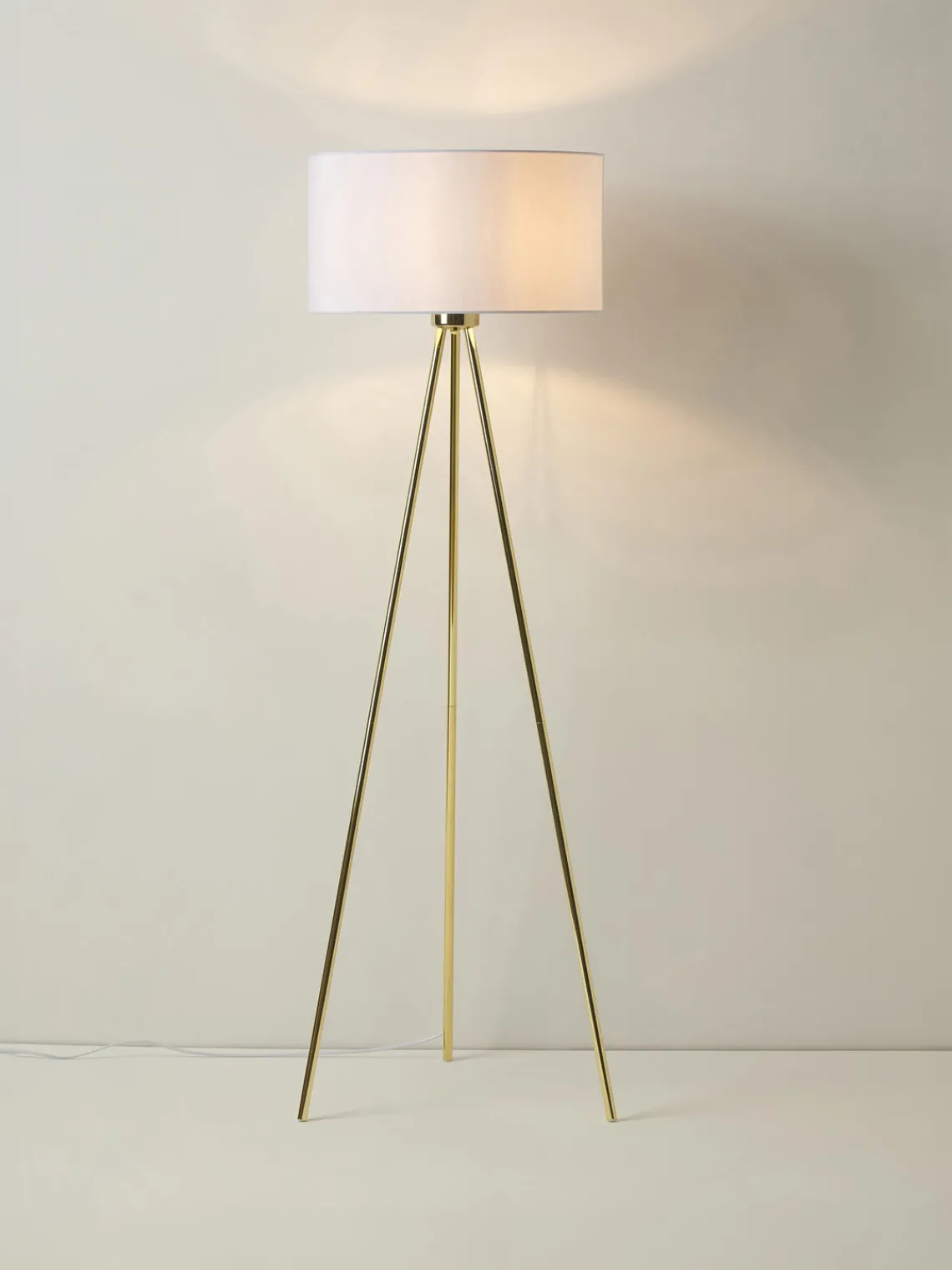 Lámparas De Pie|Lámparas De Techo>Westwing Collection Lámpara de pie trípode Cella Blanco, dorado