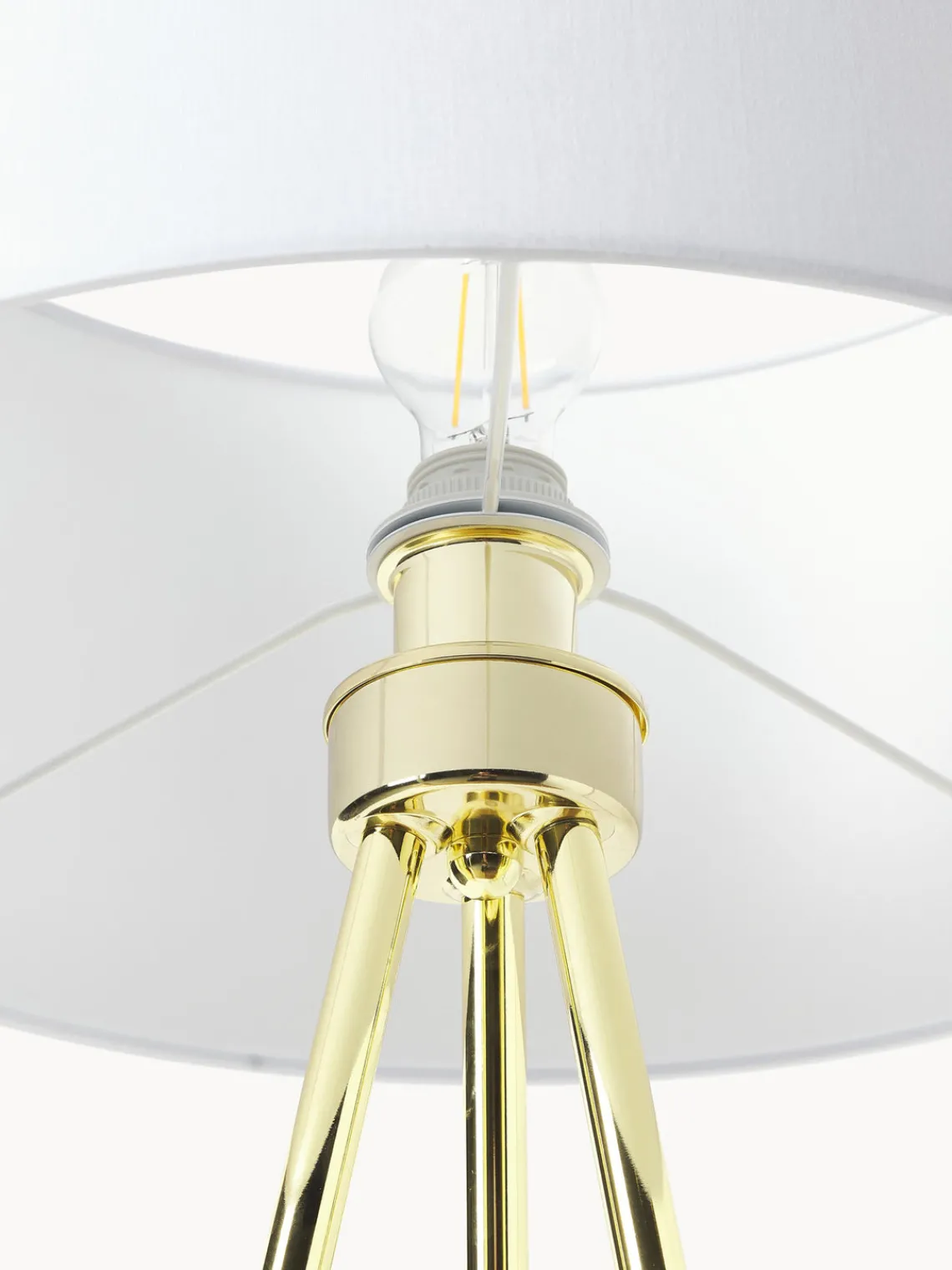 Lámparas De Pie|Lámparas De Techo>Westwing Collection Lámpara de pie trípode Cella Blanco, dorado