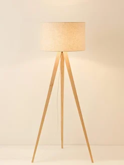 Clearance Lámpara de pie trípode de madera maciza Jake Lámparas De Pie|Lámparas De Techo