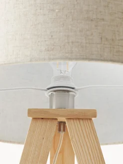 Clearance Lámpara de pie trípode de madera maciza Jake Lámparas De Pie|Lámparas De Techo