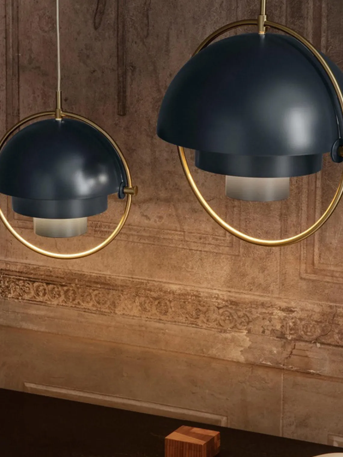 Lámparas De Techo|Lámparas De Techo>GUBI Lámpara de techo ajustable Multi-Lite Gris azulado mate, dorado brillante