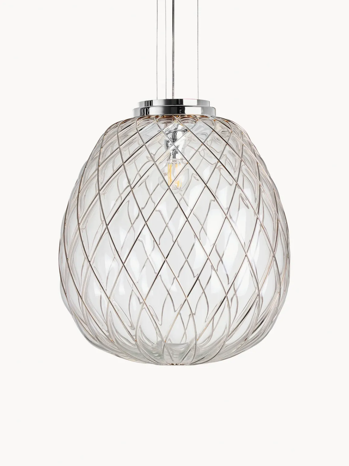 Lámparas De Techo|Lámparas De Techo>FontanaArte Lámpara de techo artesanal Pinecone Transparente, plateado