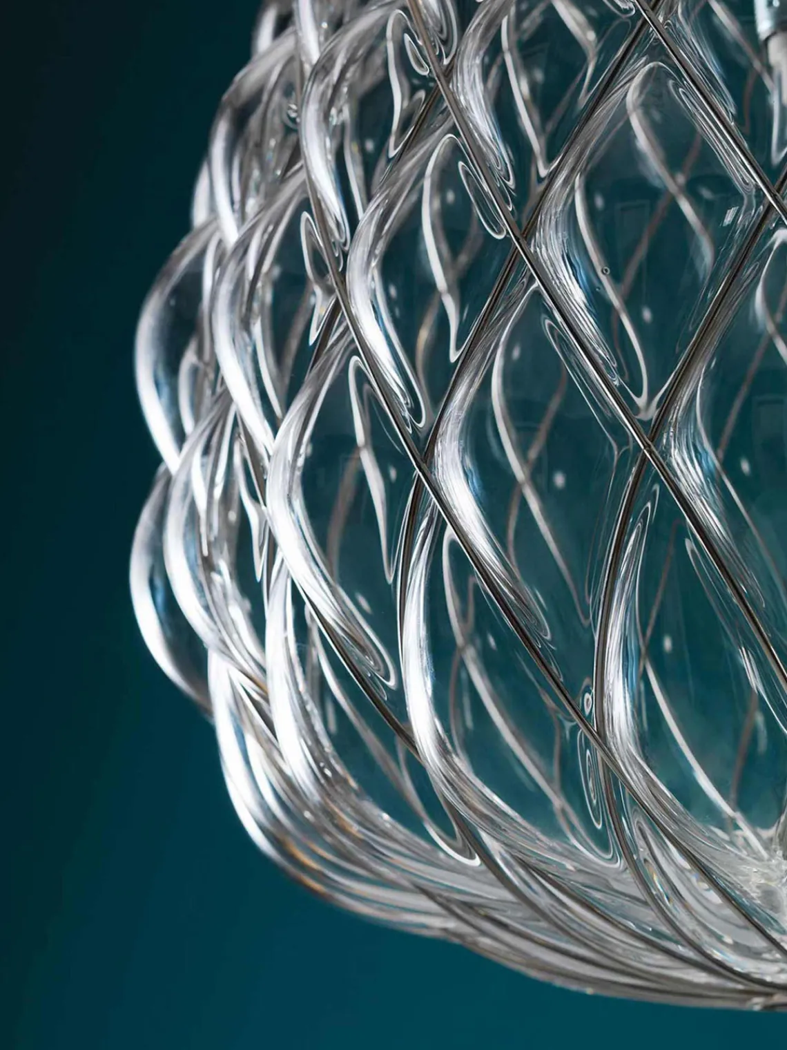 Lámparas De Techo|Lámparas De Techo>FontanaArte Lámpara de techo artesanal Pinecone Transparente, plateado