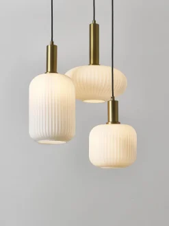 Lámparas De Techo|Lámparas De Techo></noscript>Westwing Collection Lámpara de techo cluster de vidrio opalino Candela Blanco, dorado