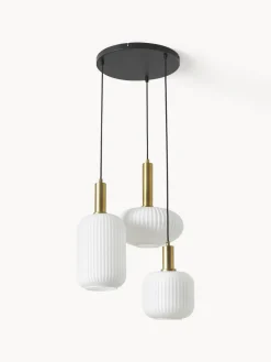 Lámparas De Techo|Lámparas De Techo></noscript>Westwing Collection Lámpara de techo cluster de vidrio opalino Candela Blanco, dorado