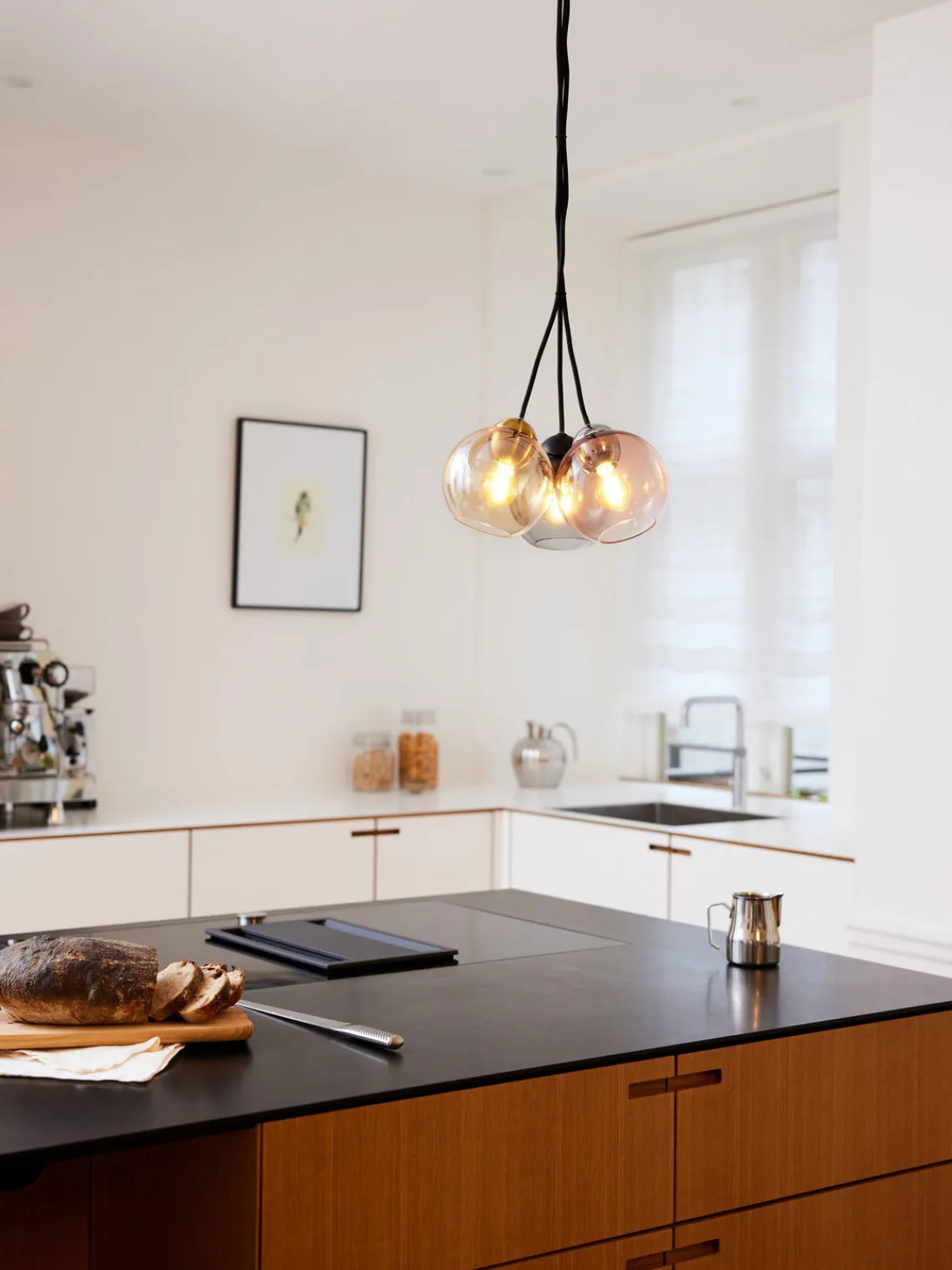 Lámparas De Techo|Lámparas De Techo>Halo Design Lámpara de techo de vidrio Bubbles, tamaños diferentes Rosa oscuro, plateado