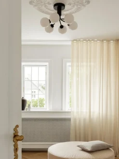 Plafones|Lámparas De Techo>Nuura Lámpara de techo de vidrio Apiales Negro, blanco crema