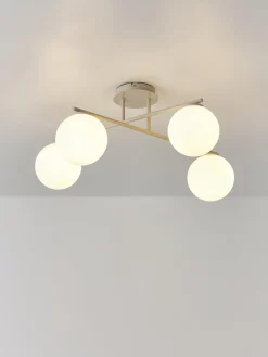 Plafones|Lámparas De Techo>Westwing Collection Lámpara de techo de vidrio opalino Atlanta