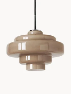 Lámparas De Techo|Lámparas De Techo>Westwing Collection Lámpara de techo de vidrio Millie Taupe, plateado