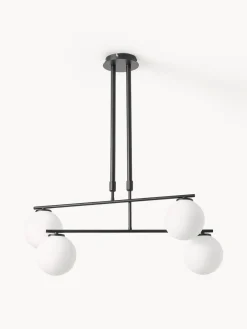 Lámparas De Techo|Lámparas De Techo>Westwing Collection Lámpara de techo de vidrio opalino Atlanta Blanco, negro