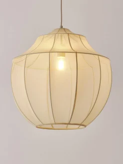 Lámparas De Techo|Lámparas De Techo></noscript>Westwing Collection Lámpara de techo en tejido malla Beau Beige claro