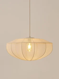 Lámparas De Techo|Lámparas De Techo></noscript>Westwing Collection Lámpara de techo en tejido malla Beau Beige claro