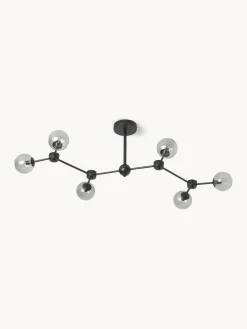 Plafones|Lámparas De Techo>Westwing Collection Lámpara de techo grande Aurelia Gris transparente, negro