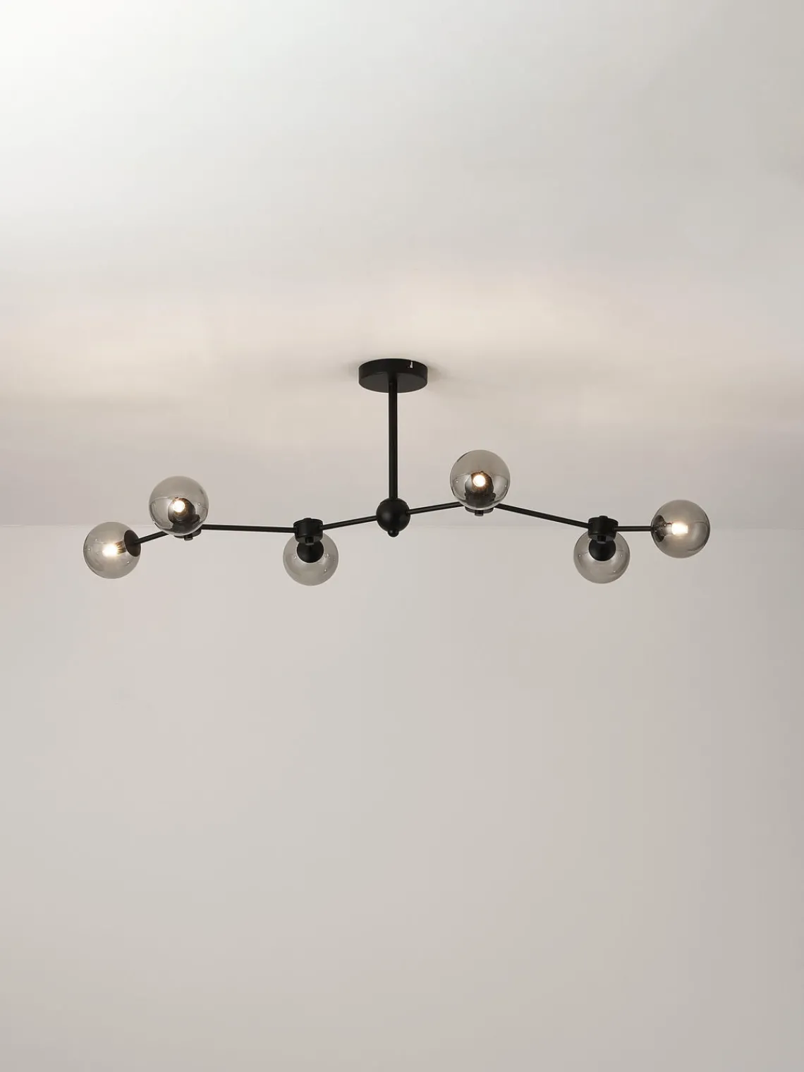 Plafones|Lámparas De Techo>Westwing Collection Lámpara de techo grande Aurelia Gris transparente, negro