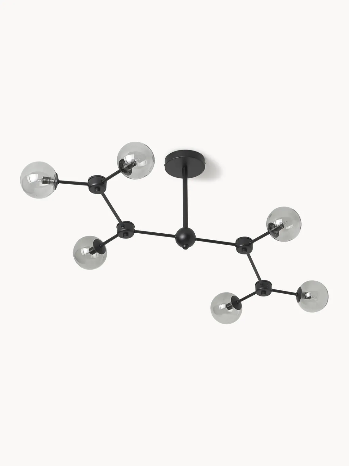 Plafones|Lámparas De Techo>Westwing Collection Lámpara de techo grande Aurelia Gris transparente, negro