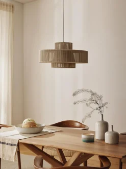 Lámparas De Techo|Lámparas De Techo></noscript>Westwing Collection Lámpara de techo grande de lino Lace Beige