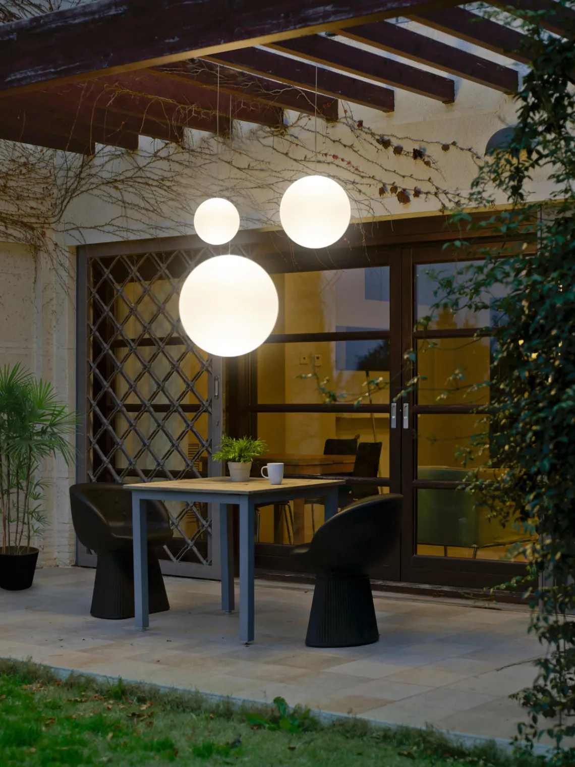 New Lámpara de techo LED para exterior con mando a distancia Pianeta, portátil, tamaños diferentes Lámparas Colgantes Exterior|Lámparas De Techo