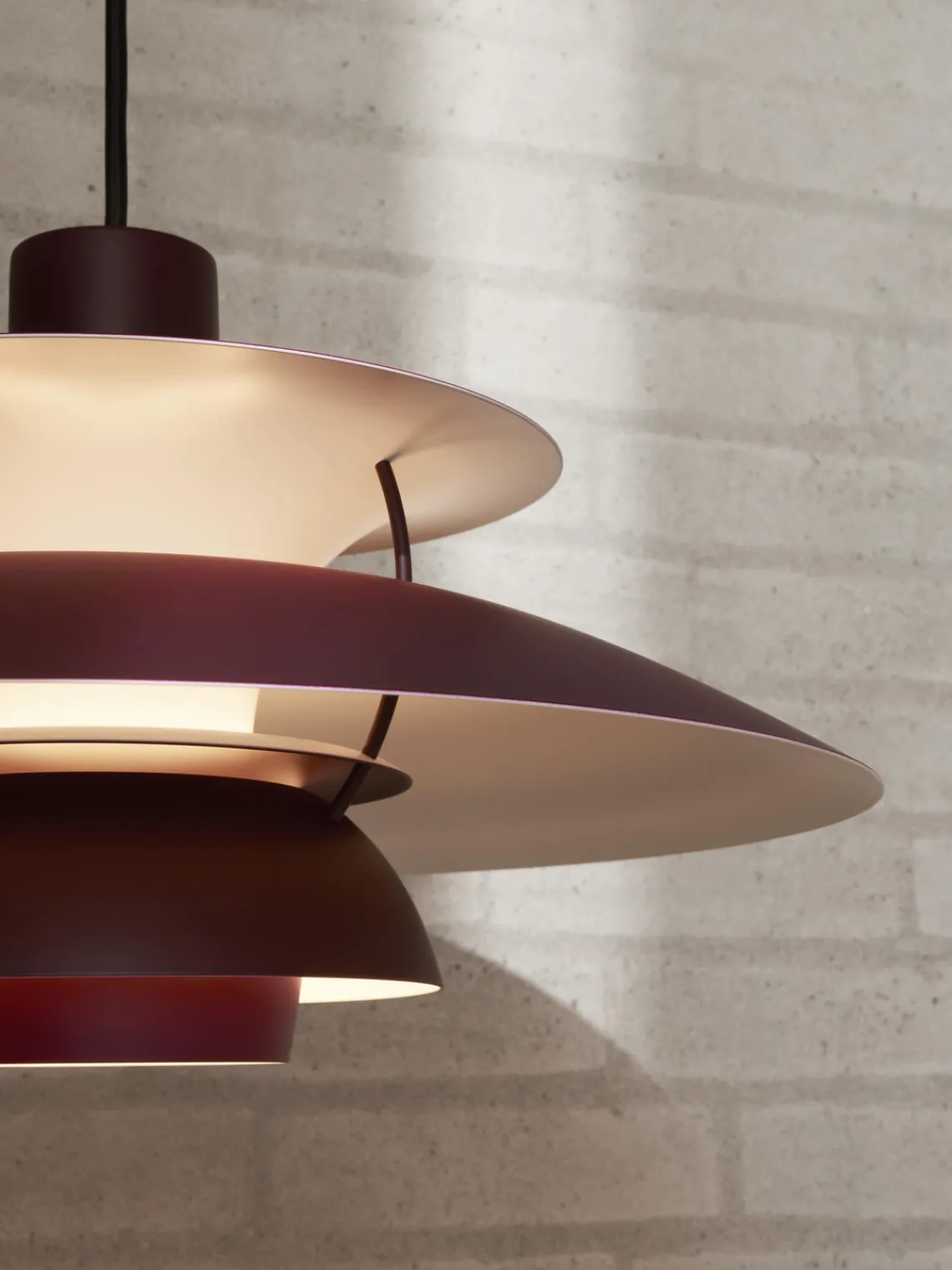 Lámparas De Techo|Lámparas De Techo>Louis Poulsen Lámpara de techo PH 5 Rojo vino, blanco