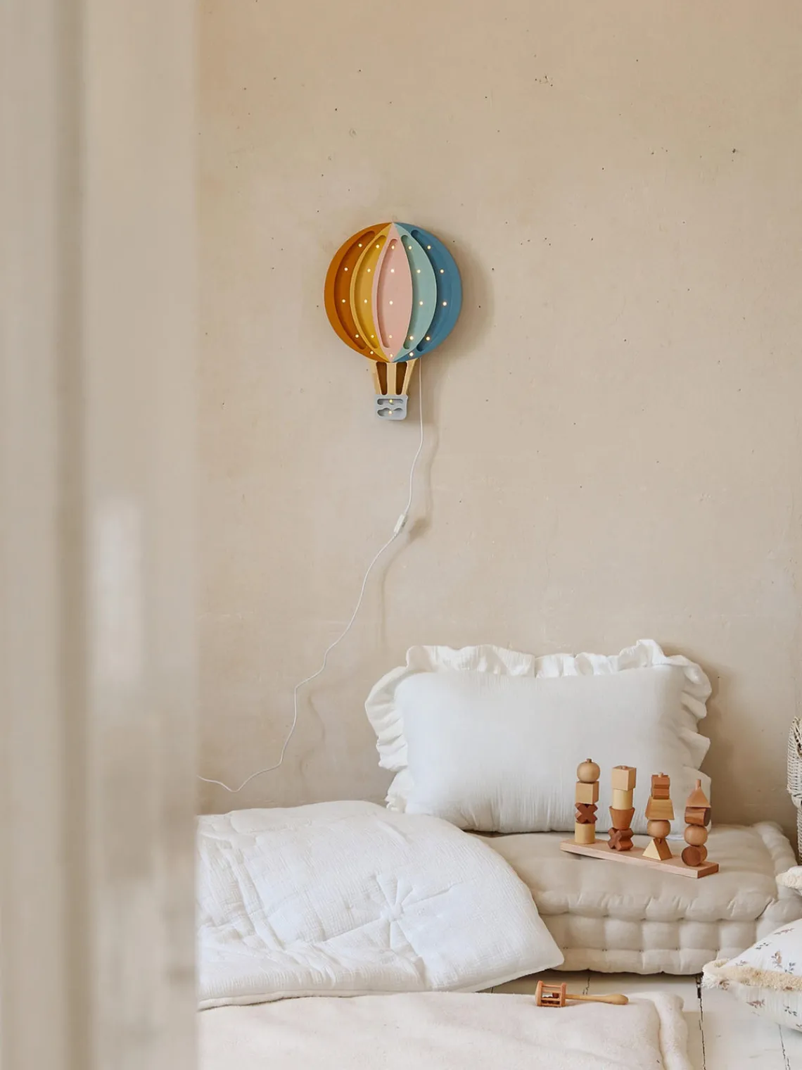 Decoración Infantil|Lámparas Infantiles>Little Lights Lámpara infantil LED artesanal regulable con función de temporizador Hot Air Baloon Multicolor