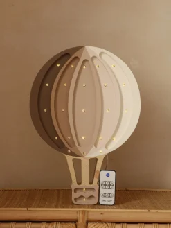 Decoración Infantil|Lámparas Infantiles>Little Lights Lámpara infantil LED artesanal regulable Hot Air Baloon, con función de temporizador y control remoto Taupe, beige claro, blanco