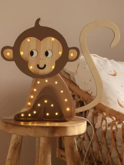 Decoración Infantil|Lámparas Infantiles></noscript>Little Lights Lámpara infantil LED artesanal regulable con función de temporizador y control a mando Monkey