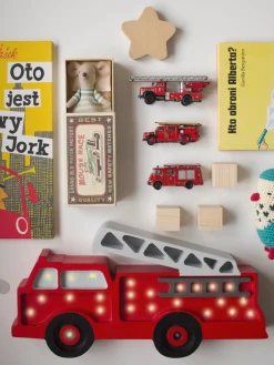 Sale Lámpara infantil LED artesanal regulable Fire Truck, con función de temporizador y mando a distancia Niños Decoración Infantil|Lámparas Infantiles