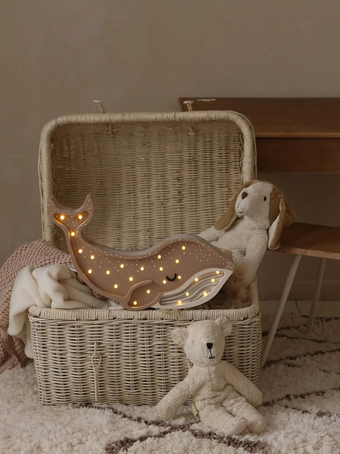 Decoración Infantil|Lámparas Infantiles>Little Lights Lámpara infantil LED artesanal regulable con función de temporizador y control remoto Whale