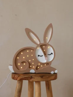 Decoración Infantil|Lámparas Infantiles>Little Lights Lámpara infantil LED artesanal regulable Bunny, con función de temporizador y control a mando