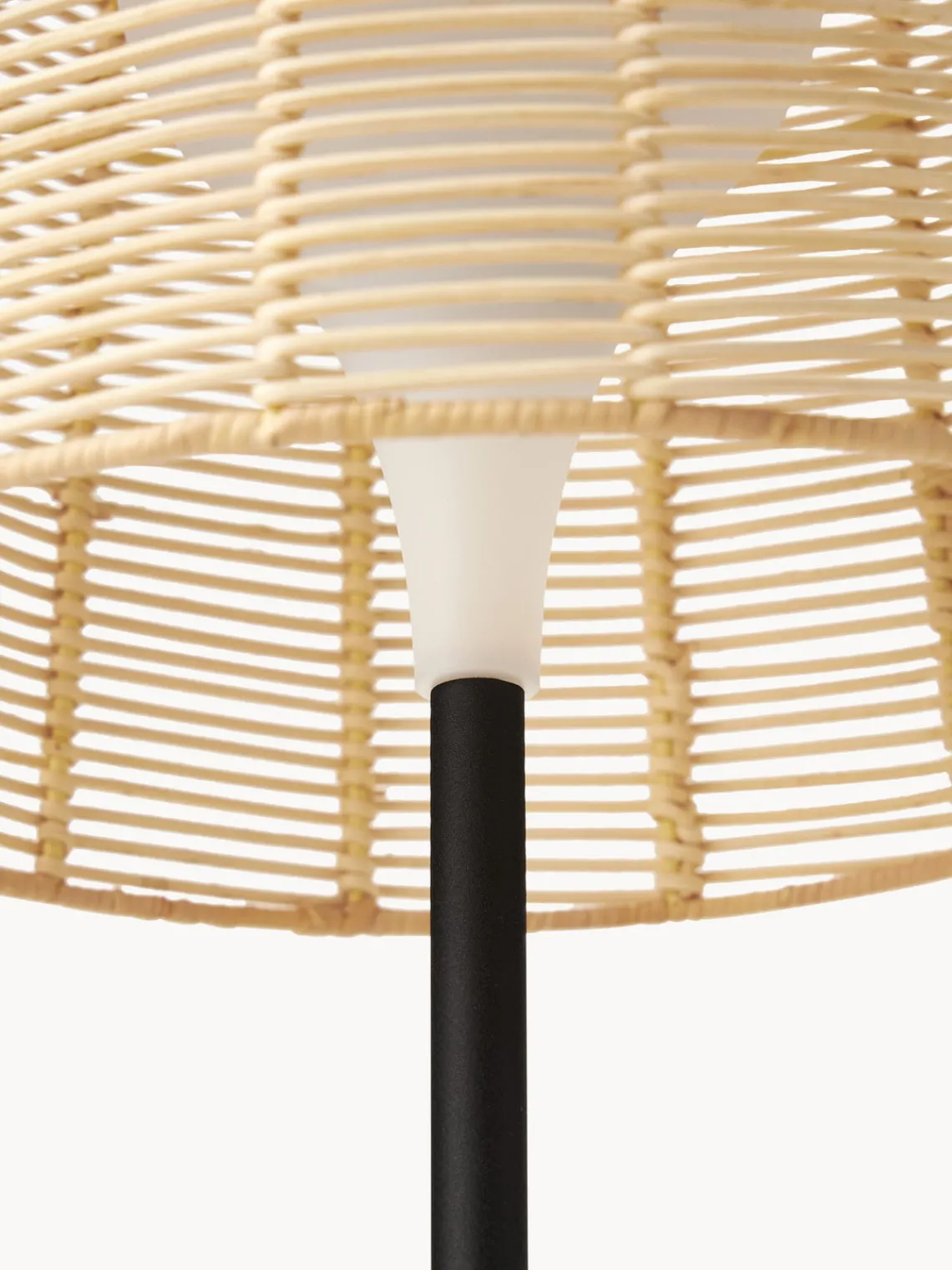 New Lámpara LED solar para interior/exterior con pantalla de ratán Kyra Lámparas De Mesa De Exterior|Lámparas De Techo