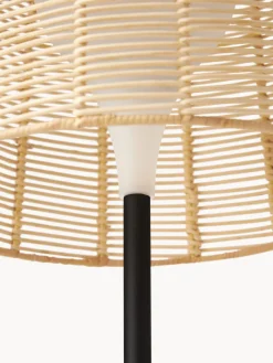 Lámpara LED solar para interior/exterior con pantalla de ratán Kyra Lámparas De Pie Para Exterior|Lámparas De Techo