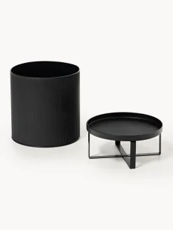 Maceteros|Jarrones></noscript>Ferm Living Maceta con superficie estriada Bau, 38 cm Negro