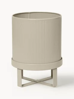 Maceteros|Jarrones>Ferm Living Maceta con superficie estriada Bau, 24 cm Beige claro