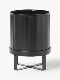 Maceteros|Maceteros De Exterior>Ferm Living Maceta con superficie estriada Bau, 24 cm Negro