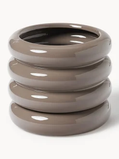Maceteros|Jarrones>Westwing Collection Maceta de gres pequeña Rudi, 16 cm Taupe brillante