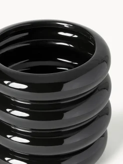 Maceteros|Jarrones></noscript>Westwing Collection Maceta de gres pequeña Rudi, 16 cm Negro brillante