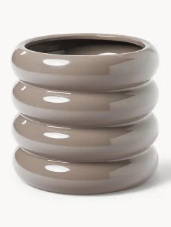 Maceteros|Jarrones>Westwing Collection Maceta de gres Rudi, 30 cm Gris pardo brillante