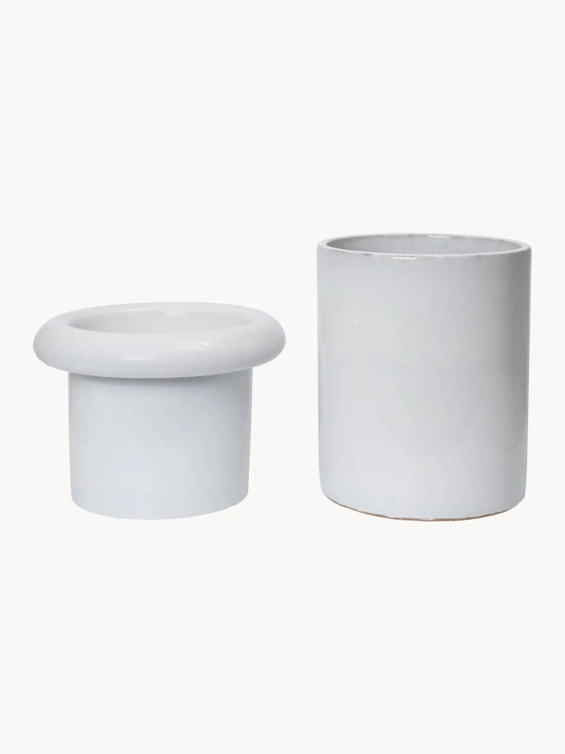 Maceteros|Jarrones>Ferm Living Maceta Rollo, 36 cm Blanco brillante