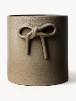 Maceteros|Jarrones>DBKD Macetero de cerámica Bow, 14 cm Beige jaspeado y mate