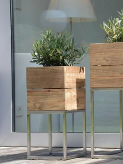 Best Macetero de madera de teca Mini Garden Maceteros|Maceteros De Exterior