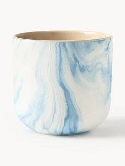 Maceteros|Jarrones>Westwing Collection Macetero en look mármol Kiko, 17 cm Look mármol azul y blanco