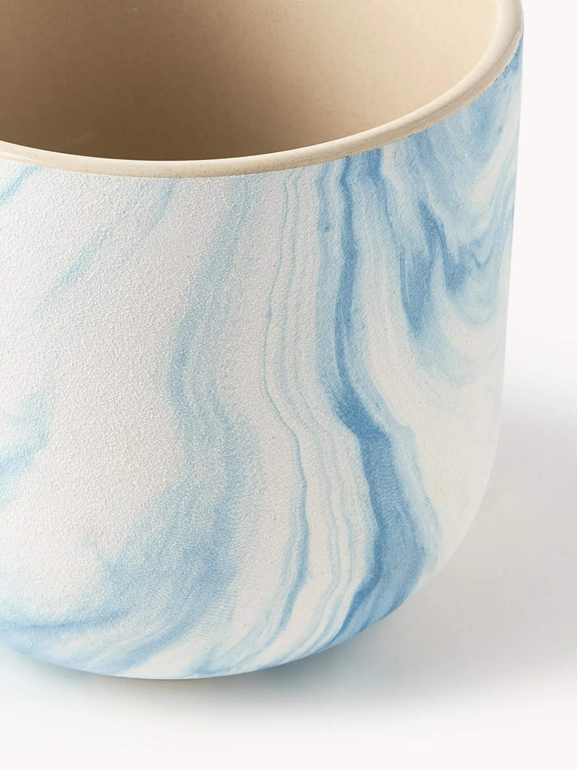Maceteros|Jarrones>Westwing Collection Macetero en look mármol Kiko, 17 cm Look mármol azul y blanco