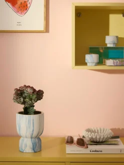 Clearance Macetero en look mármol Kiko, 20 cm Maceteros|Jarrones