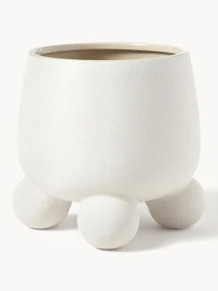 Maceteros|Jarrones>Westwing Collection Macetero grande de dolomita Olea, Al 32 cm Blanco Off White mate