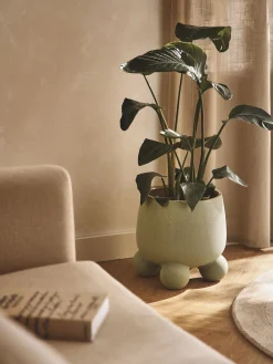 Maceteros|Jarrones>Westwing Collection Macetero grande de dolomita Olea, 32 cm Verde salvia mate