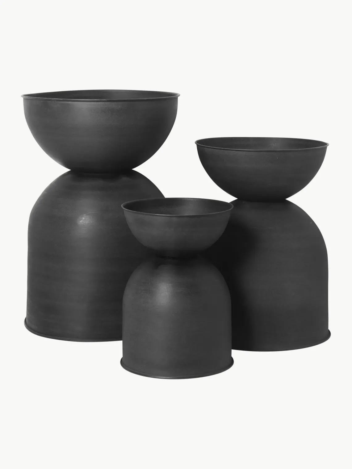 Maceteros|Jarrones>Ferm Living Macetero Hourglass, 43 cm Negro mate